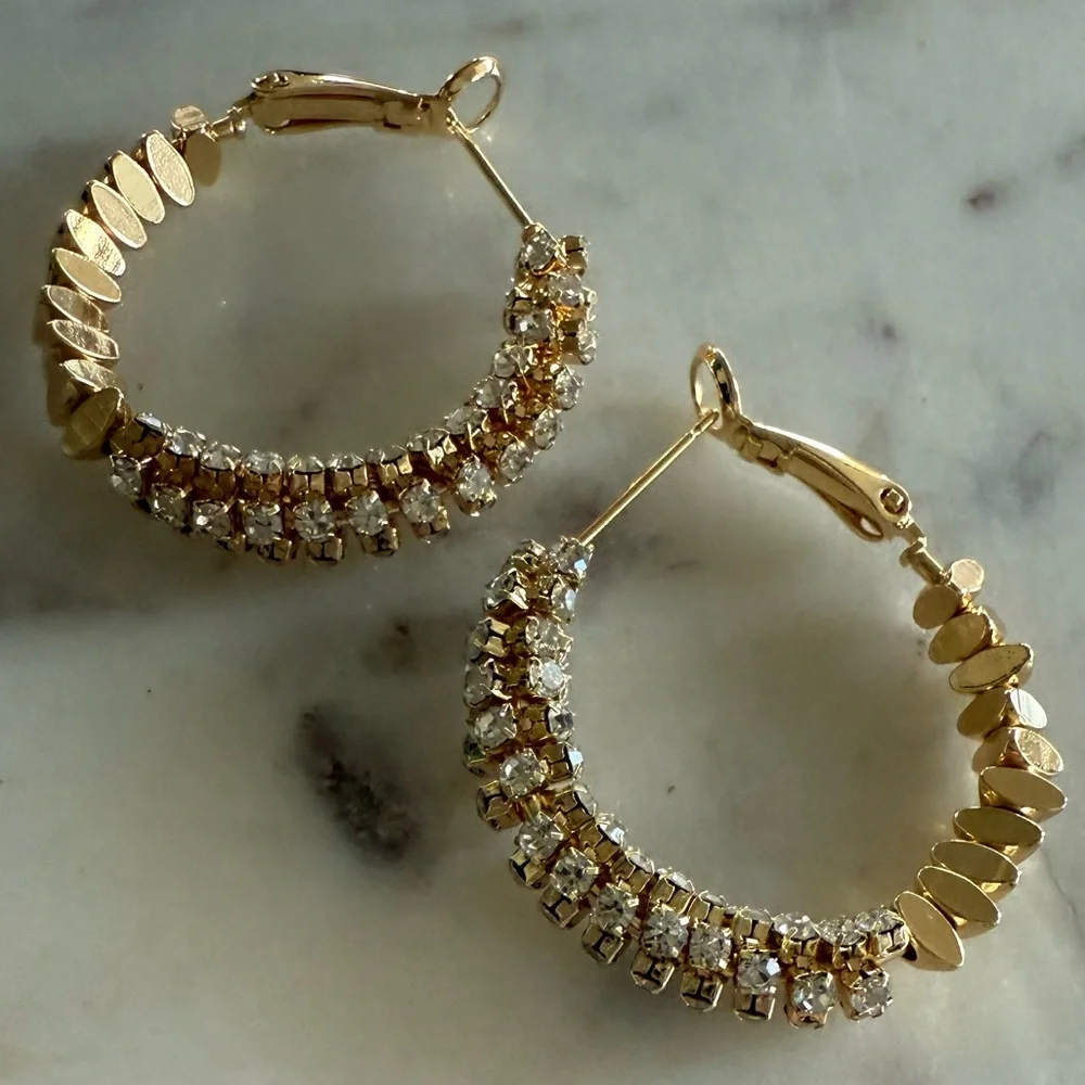 Elegant Gold and Silver Hoop Earrings